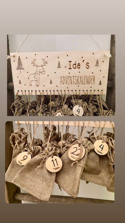 Personalisierter Adventskalender aus Holz