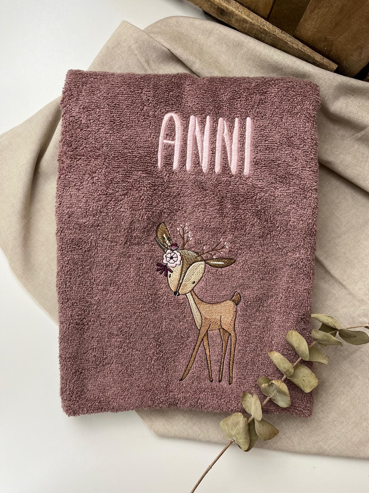 Besticktes Handtuch - Motiv "Bambi"