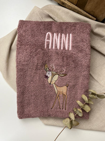 Besticktes Handtuch - Motiv "Bambi"