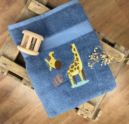 Besticktes Handtuch - Motiv "Giraffe"