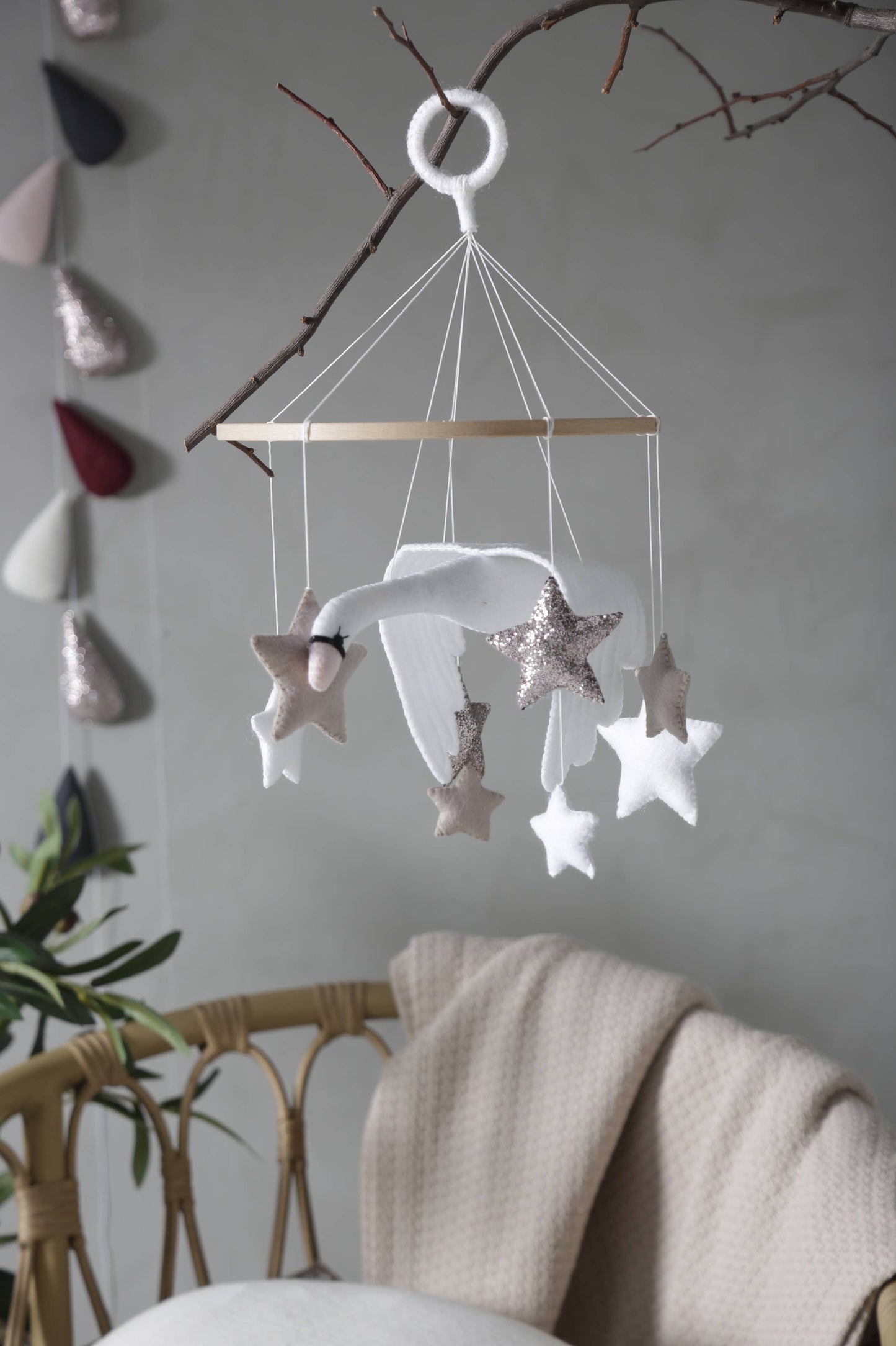 Schwan Babymobil, Vogel, Geschenk, Mädchen, hängend, neutral